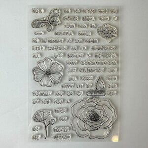 My Acrylix Sentiments Card Word Puzzle Stamps C1494 CTMH